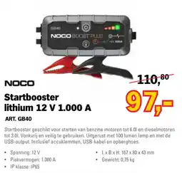 Toolspecial Noco startbooster lithium 12 v 1.000 a aanbieding