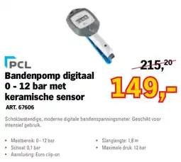 Toolspecial PCL Bandenpomp digitaal 0 - 12 bar met keramische sensor aanbieding