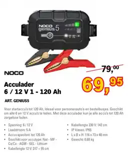 Toolspecial Noco acculader 6 / 12 V 1 - 120 Ah aanbieding
