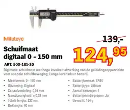 Toolspecial Mitutoyo Schuifmaat digitaal 0 - 150 mm aanbieding