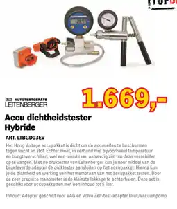 Toolspecial Leitenberger Accu Dichtheidstester Hybride aanbieding