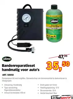 Toolspecial slime bandenreparatieset handmatig voor auto's aanbieding