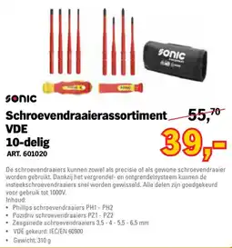 Toolspecial sonic schroevendraaierassortiment vde 10-delig aanbieding