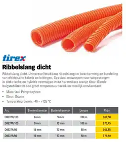 Toolspecial tirex ribbelslang dicht aanbieding