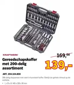 Toolspecial Kraftwerk Gereedschapskoffer met 200-delig assortiment aanbieding