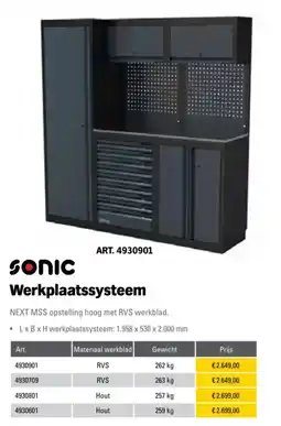 Toolspecial Sonic Werkplaatssysteem aanbieding