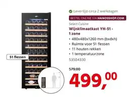 HANOS Select Cuisine Wijnklimaatkast YH-51 aanbieding