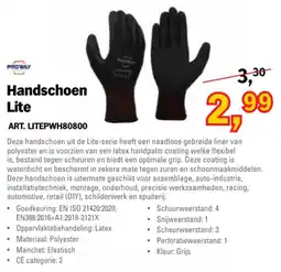 Toolspecial Proway Handschoen Lite aanbieding