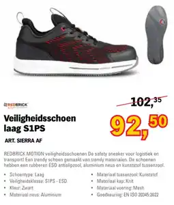 Toolspecial Redbrick veiligheidsschoen laag S1PS aanbieding