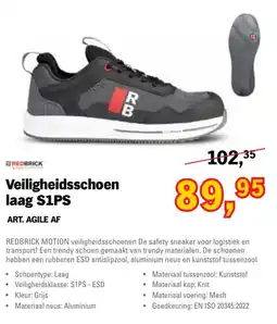 Toolspecial Redbrick veiligheidsschoen laag S1PS aanbieding