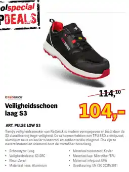 Toolspecial Redbrick veiligheidsschoen laag S3 aanbieding