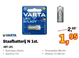 Toolspecial Varta staafbatterij N 1st. aanbieding