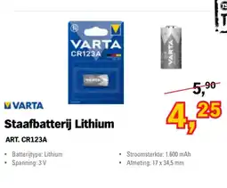 Toolspecial Varta staafbatterij lithium aanbieding