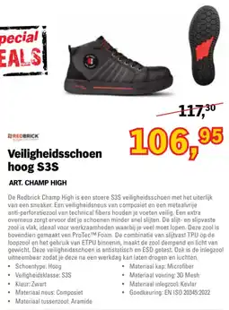 Toolspecial Redbrick Veiligheidsschoen hoog S3S aanbieding