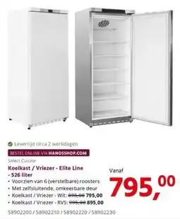 HANOS Select Cuisine Koelkast / Vriezer - Elite Line aanbieding
