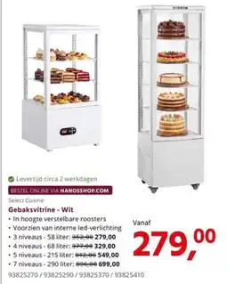 HANOS Select Cuisine Gebaksvitrine - Wit aanbieding