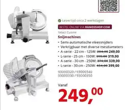 HANOS Select Cuisine Snijmachines aanbieding