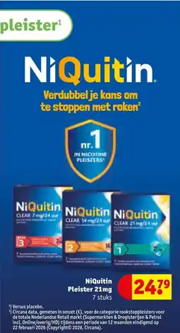 Kruidvat NiQuitin Pleister 21 mg aanbieding