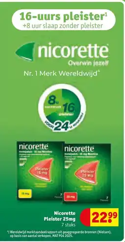 Kruidvat Nicoreette Pleister 25mg aanbieding
