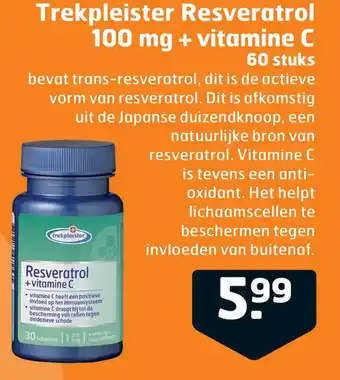 Trekpleister Trekpleister Resveratrol 100 mg + vitamine C 60 stuks aanbieding