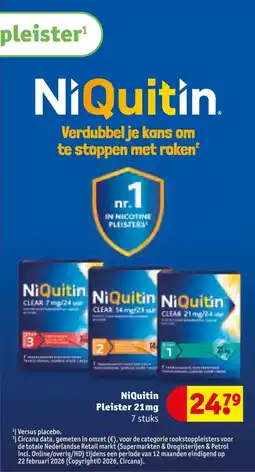 Kruidvat NiQuitin Pleister 21 mg aanbieding