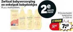 Kruidvat Zwitsal Babyverzorging en Enkelpak Babydoekjes aanbieding