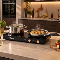 Action Tristar dubbele inductiekookplaat met grillplaat aanbieding