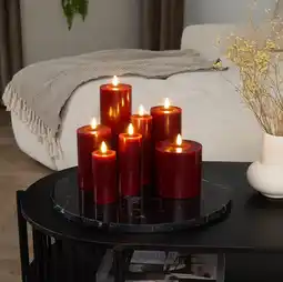 Action Luxe set ledkaarsen 7-delig - rood aanbieding