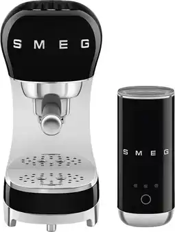 Coolblue SMEG ECF12BLEU Zwart + melkopschuimer aanbieding
