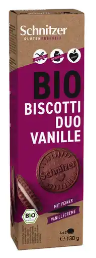 De Online Drogist Schnitzer Bio Biscotti Duo Vanille Glutenvrij 130GR aanbieding