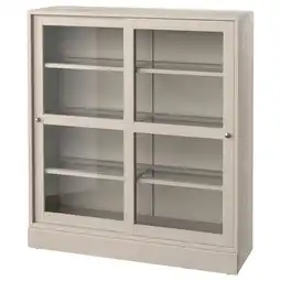 IKEA Havsta lichte houten kast met glazen deuren en planken aanbieding