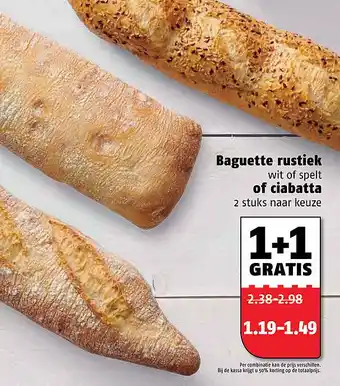 Poiesz Baguette rustiek of ciabatta aanbieding