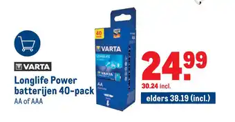 Makro Longlife Power batterijen 40-pack AA aanbieding