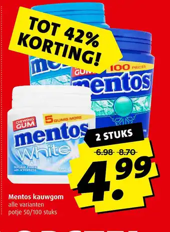 Boni Mentos kauwgom aanbieding