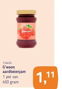 Van Hoeckel G'woon aardbeienjam aanbieding