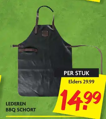 Dekamarkt Lederen Bbq Schort aanbieding