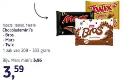 Van Hoeckel Chocolademinis Bros Mars Twix aanbieding