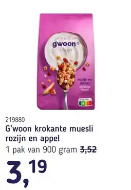 Van Hoeckel G'woon krokante muesli rozijn en appel aanbieding
