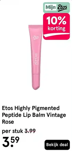 Etos Etos Highly Pigmented Peptide Lip Balm Vintage Rose aanbieding