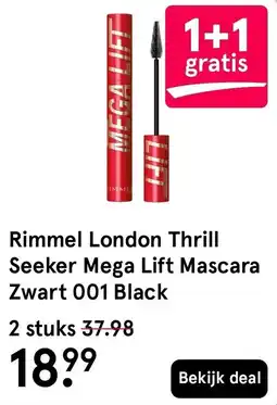Etos Rimmel London Thrill Seeker Mega Lift Mascara Zwart 001 Black aanbieding