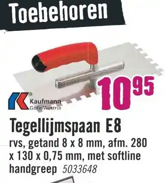 Hornbach Tegellijmspaan E8 aanbieding