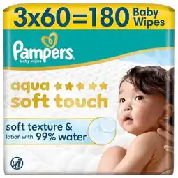 Trekpleister Pampers Aqua Soft Touch Babydoekjes aanbieding