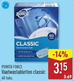 ALDI Power Force Vaatwastabletten classic aanbieding