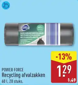 ALDI Power Force Recycling afvalzakken aanbieding