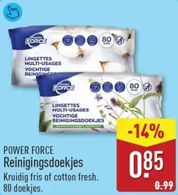 ALDI Power Force Reinigingsdoekjes aanbieding