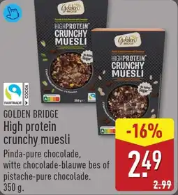 ALDI Golden Bridge High protein crunchy muesli aanbieding