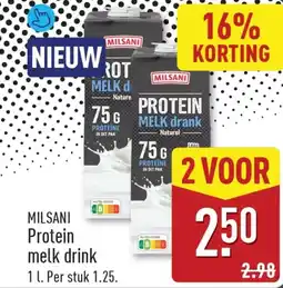ALDI Milsani Protein melk drink aanbieding