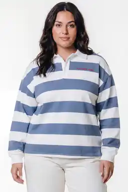 Wehkamp Colourful Rebel Curve gestreepte top met backprint blauw aanbieding