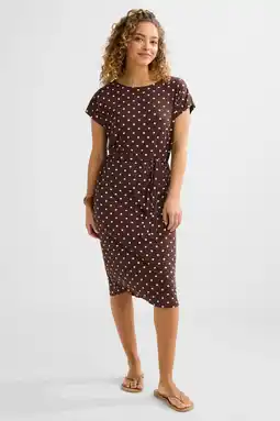 Wehkamp BEACHWAVE jurk donkerbruin aanbieding