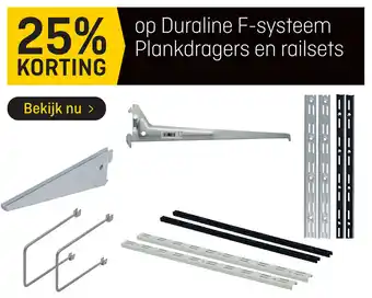 Hubo op Duraline F-systeem plankdragers en railsets aanbieding